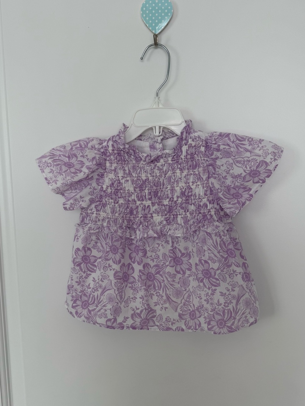 Janie and Jack Lavender Floral Smocked Blouse
